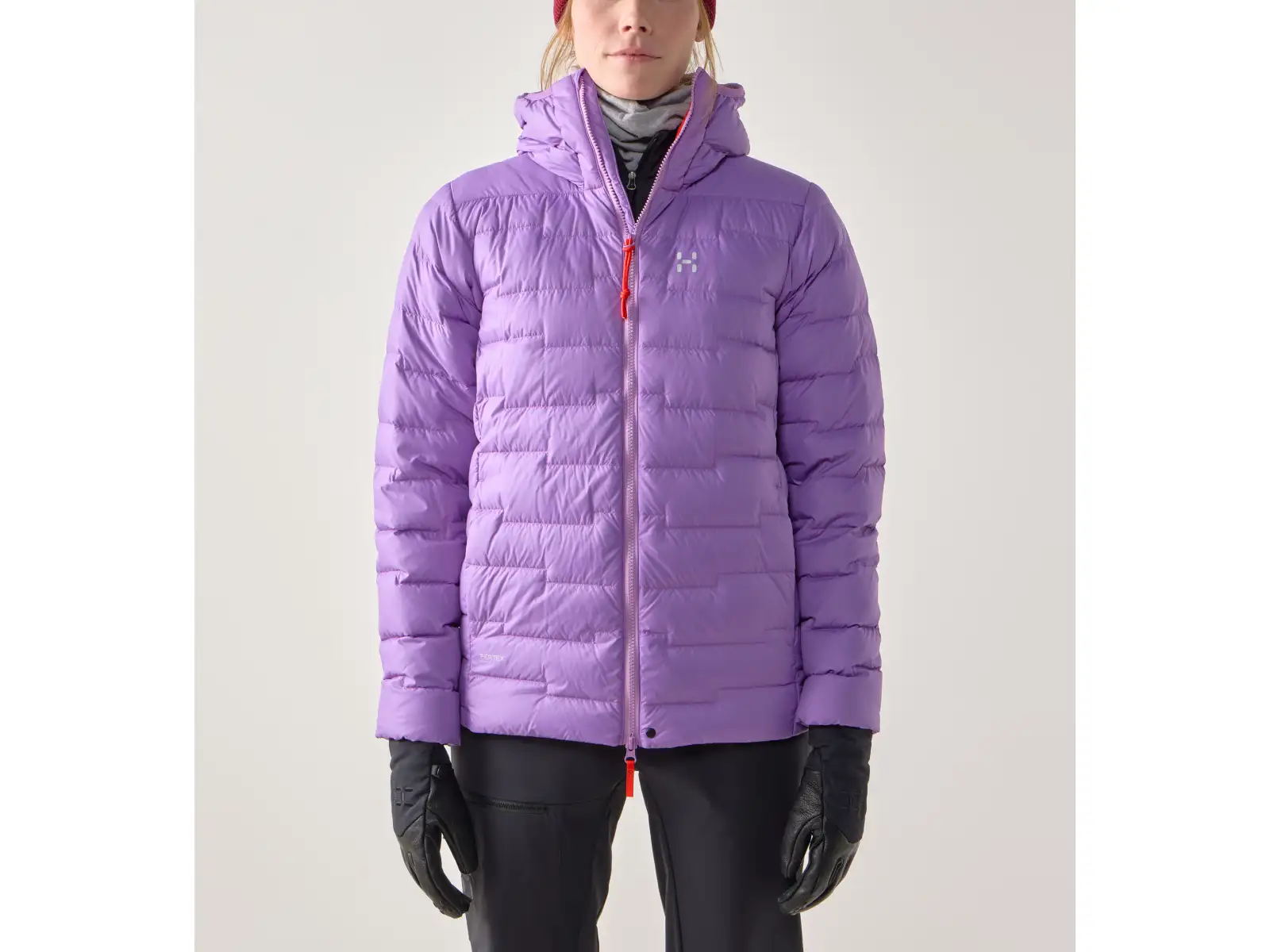 Haglöfs ROC Flash Down hood W women's jacket Purple Ice/Tech Red