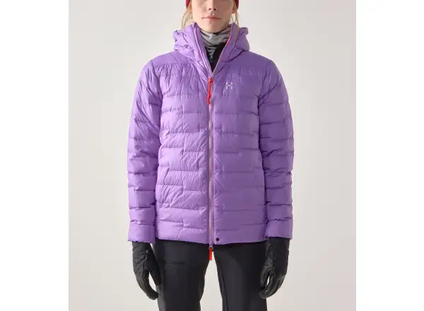 Haglöfs ROC Flash Down hood W women's jacket Purple Ice/Tech Red