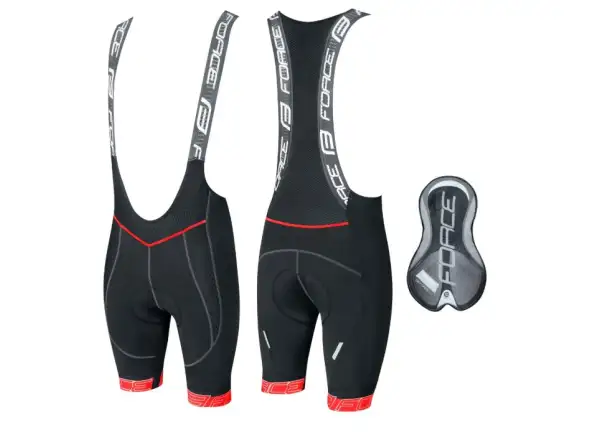 Force Fame men's shorts with pads and brace black/red