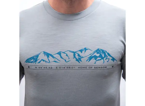 Sensor Merino Active Mountains men's t-shirt short sleeve grey