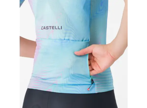 Castelli Cosmic Vortex women's jersey short sleeve Multicolor Pink Green
