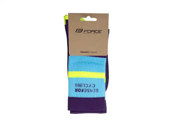 Force Stripe cycling socks dark purple