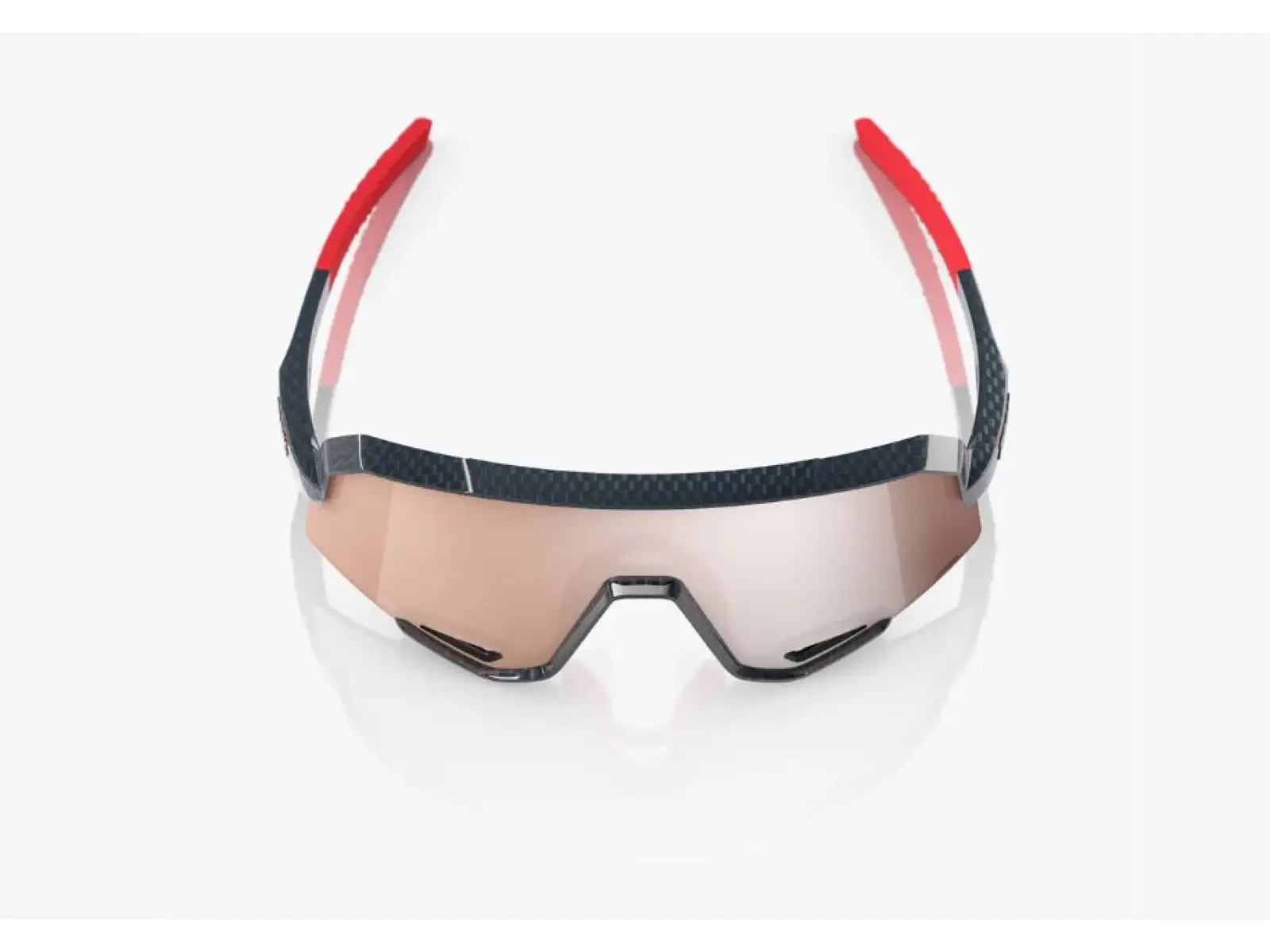 100% Slendale Gloss Carbon Fiber/HiPER Crimson-Silver Lens Sunglasses