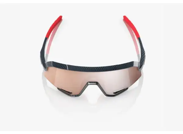100% Slendale Gloss Carbon Fiber/HiPER Crimson-Silver Lens Sunglasses