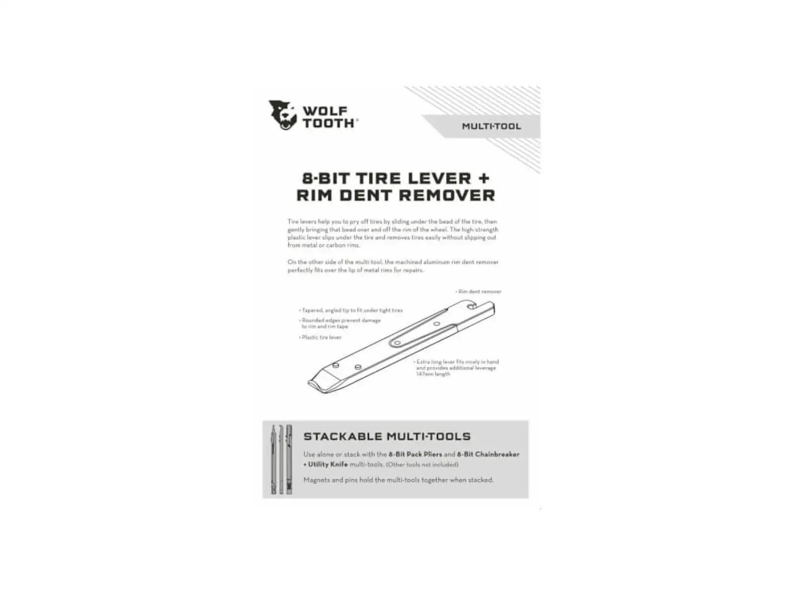 Wolf Tooth 8-BIT Tire Lever + Rim Dent Remover tire lever