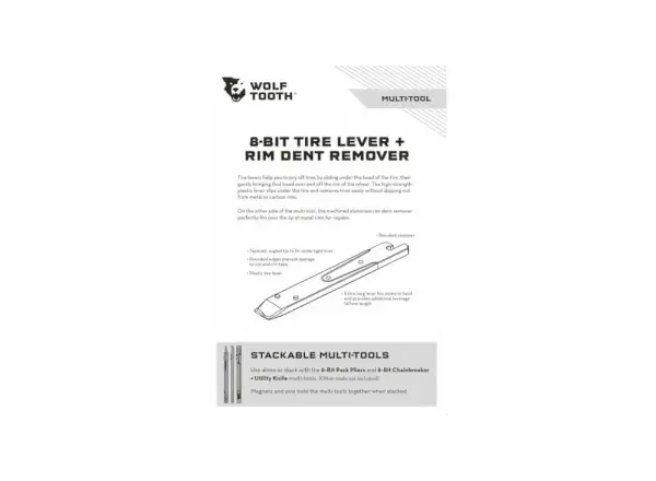 Wolf Tooth 8-BIT Tire Lever + Rim Dent Remover tire lever
