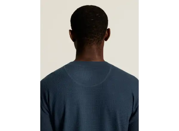 Craft Wool Waffle men's long sleeve shirt blue