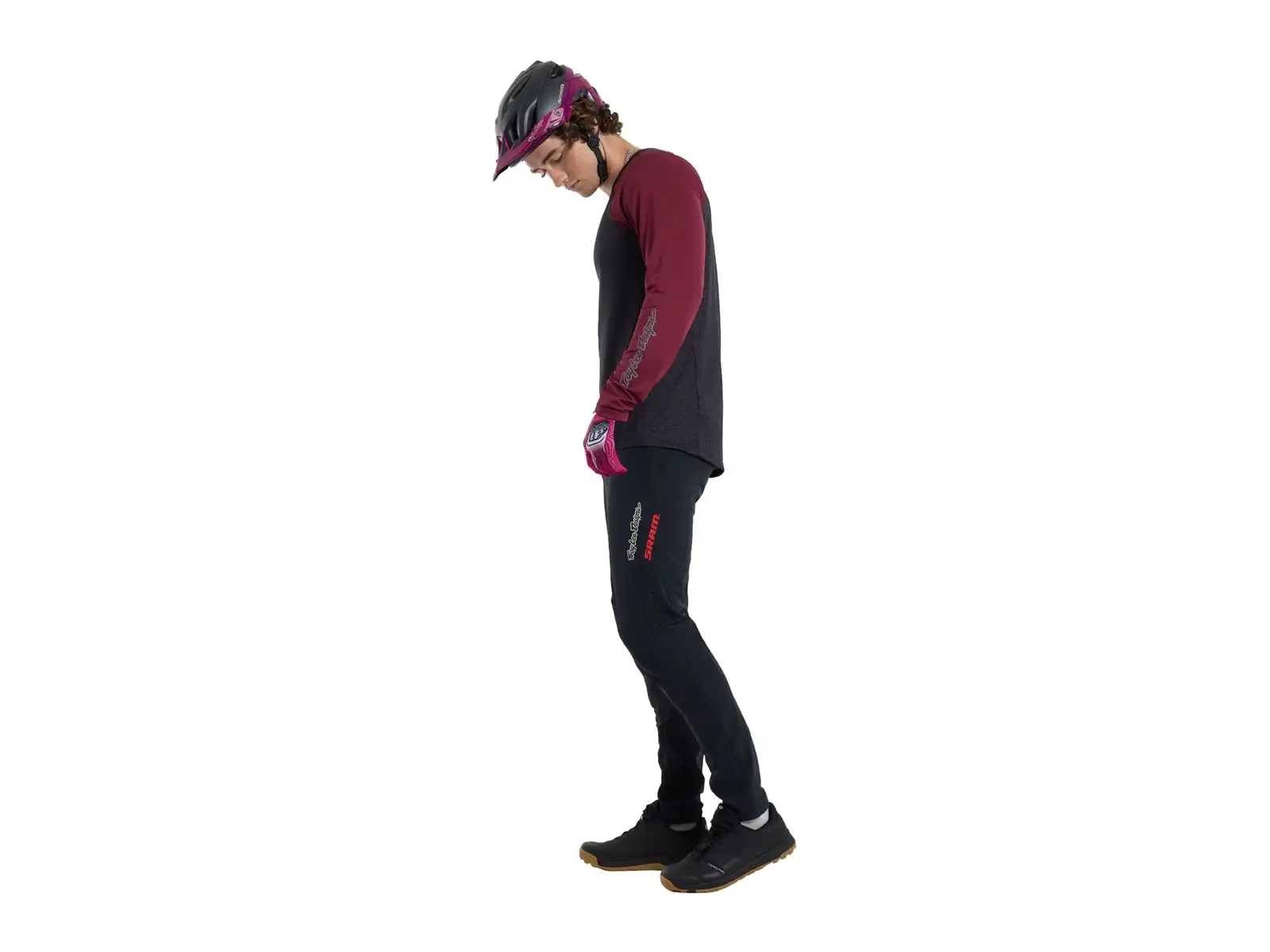 Troy Lee Designs x SRAM Skyline men's long sleeve jersey Radioscape Black/Berry