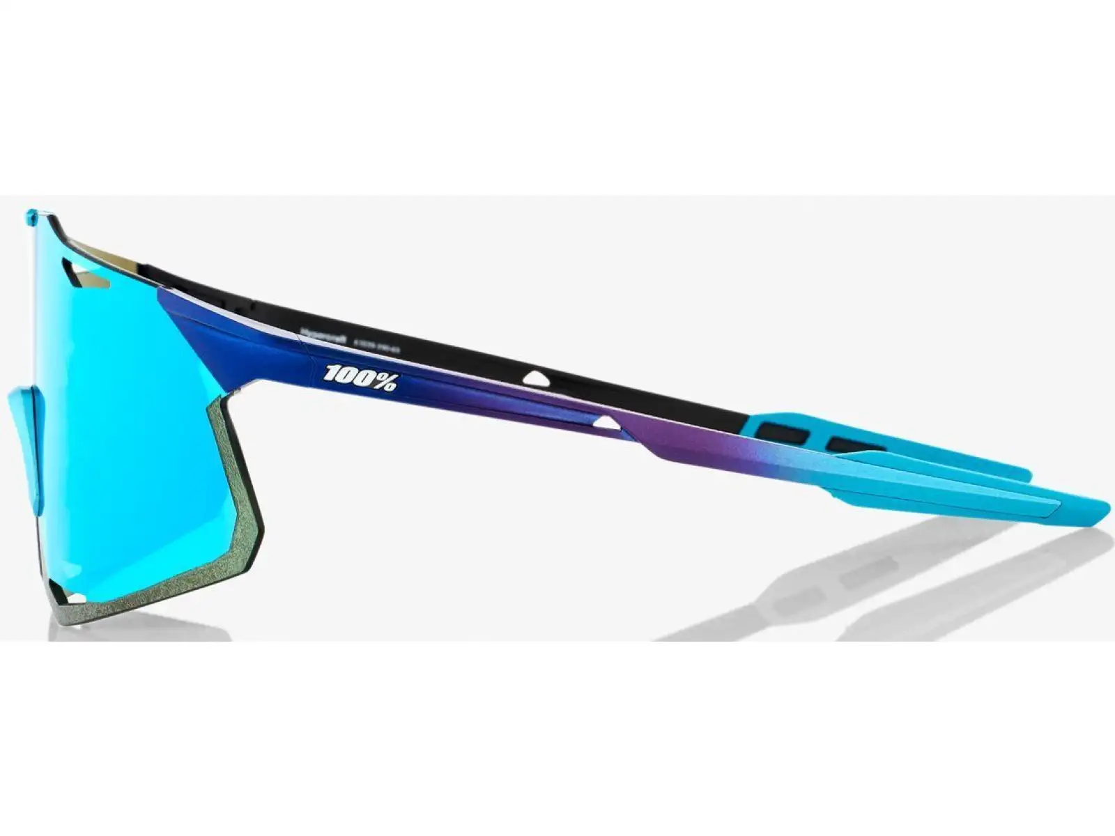 100% Hypercraft Matte Metallic Into the Fade/Blue Topaz Multilayer Mirror Sunglasses