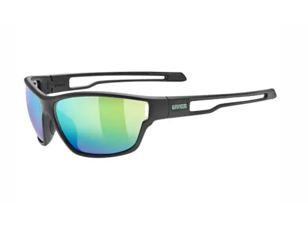 Uvex Sportstyle 806 glasses Black Matt/Mirror Green