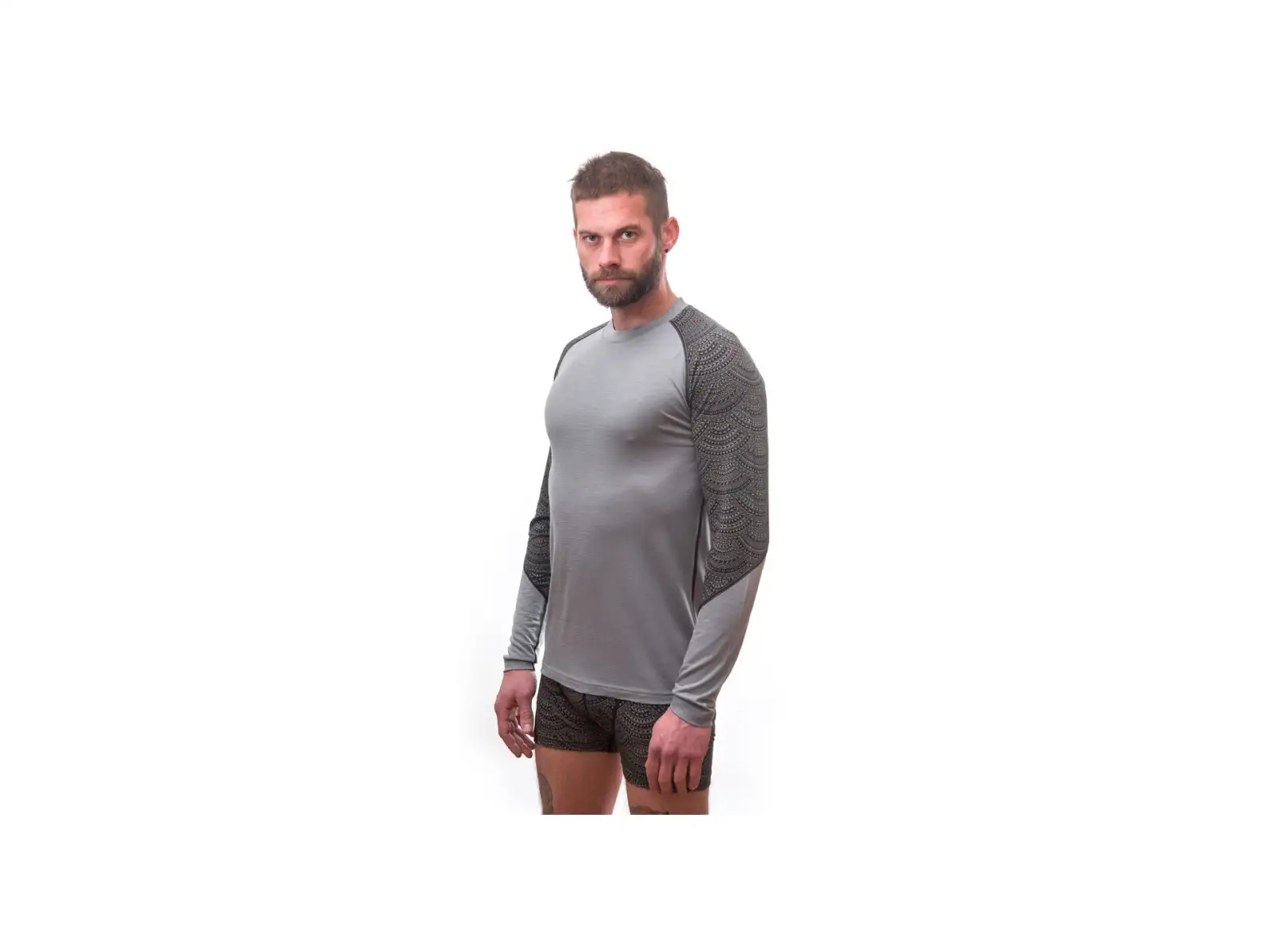 Sensor Merino Impress men's long sleeve shirt Grey/Maori