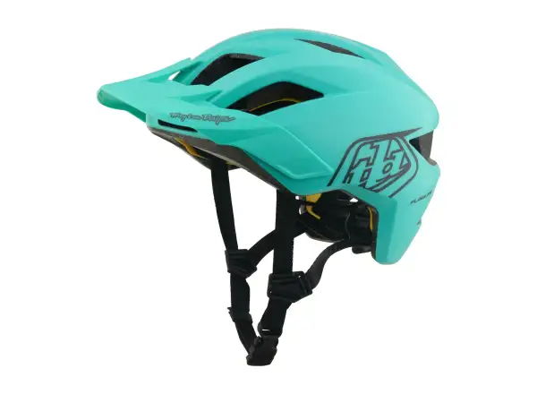 Troy Lee Designs Youth Flowline MIPS kids helmet Point Charcoal/Real Teal