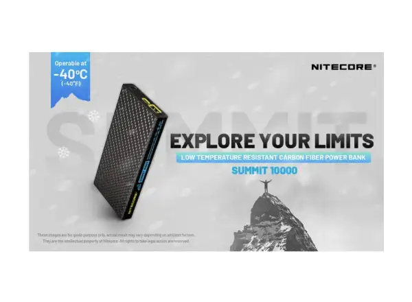 Nitecore High-performance Power Bank for Freezing Temperatures SUMMIT 10000, USB-C, up to 3A Output, 10000 mAh
