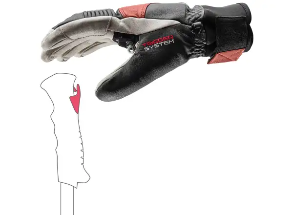 Leki Patrol 3D alpine gloves Graphite/Off White/Maroon