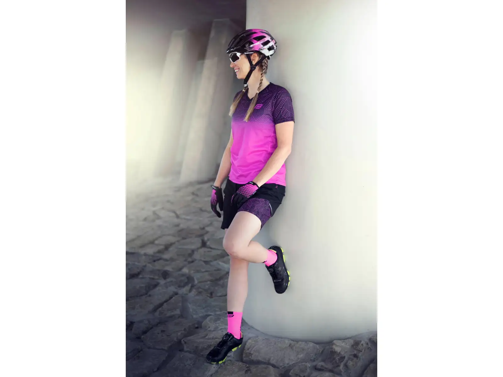 Force City women's jersey short sleeve pink/black