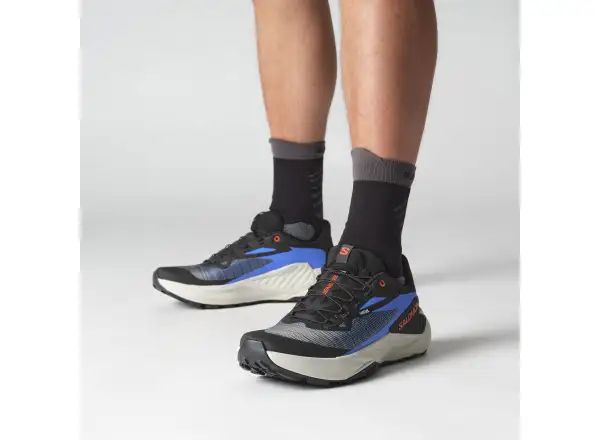 Salomon Genesis men's running shoes Black/French Blue/Cherry Tomato