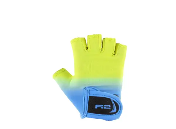 R2 Voska kids cycling gloves neon yellow/blue