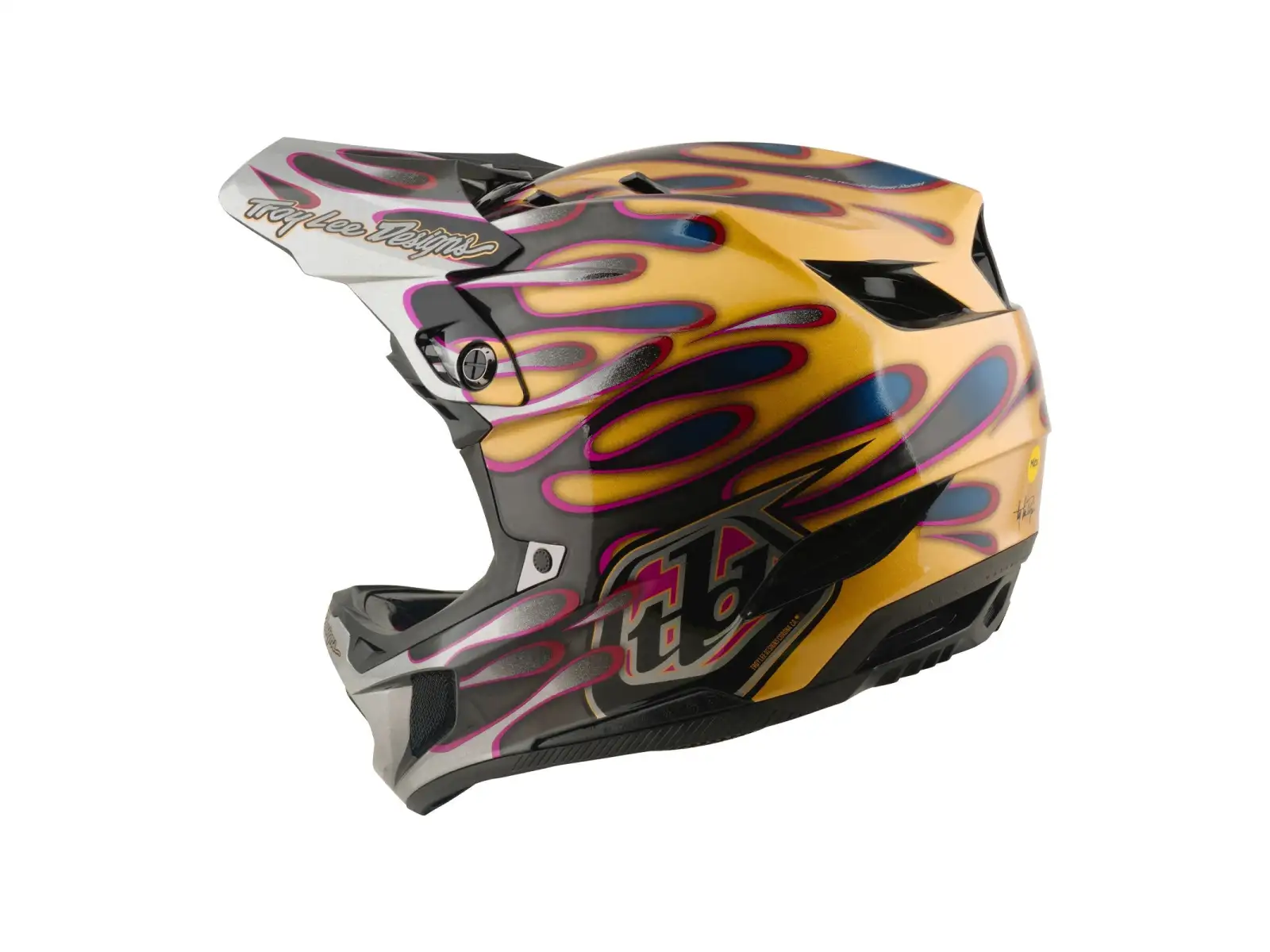 Troy Lee Designs D4 Carbon MIPS helmet Overspray Gold/Black
