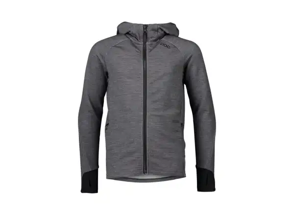 POC Merino Zip Hood Jr Sylvanite children's sweatshirt Grey Melange