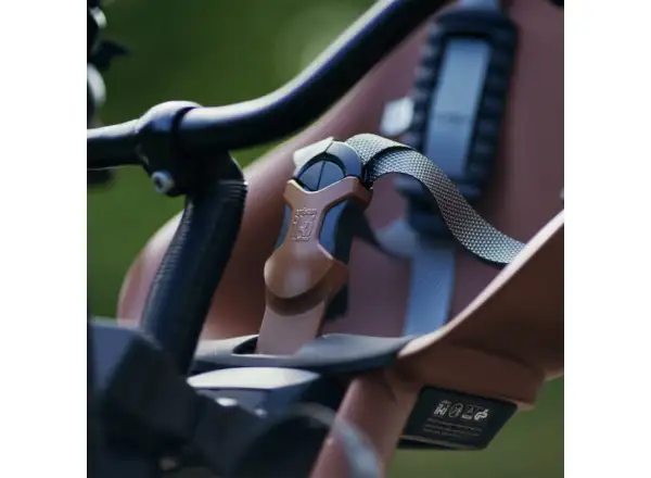 Urban Iki BIO child seat front with adapter for stem Haniwa Brown/Bincho Black