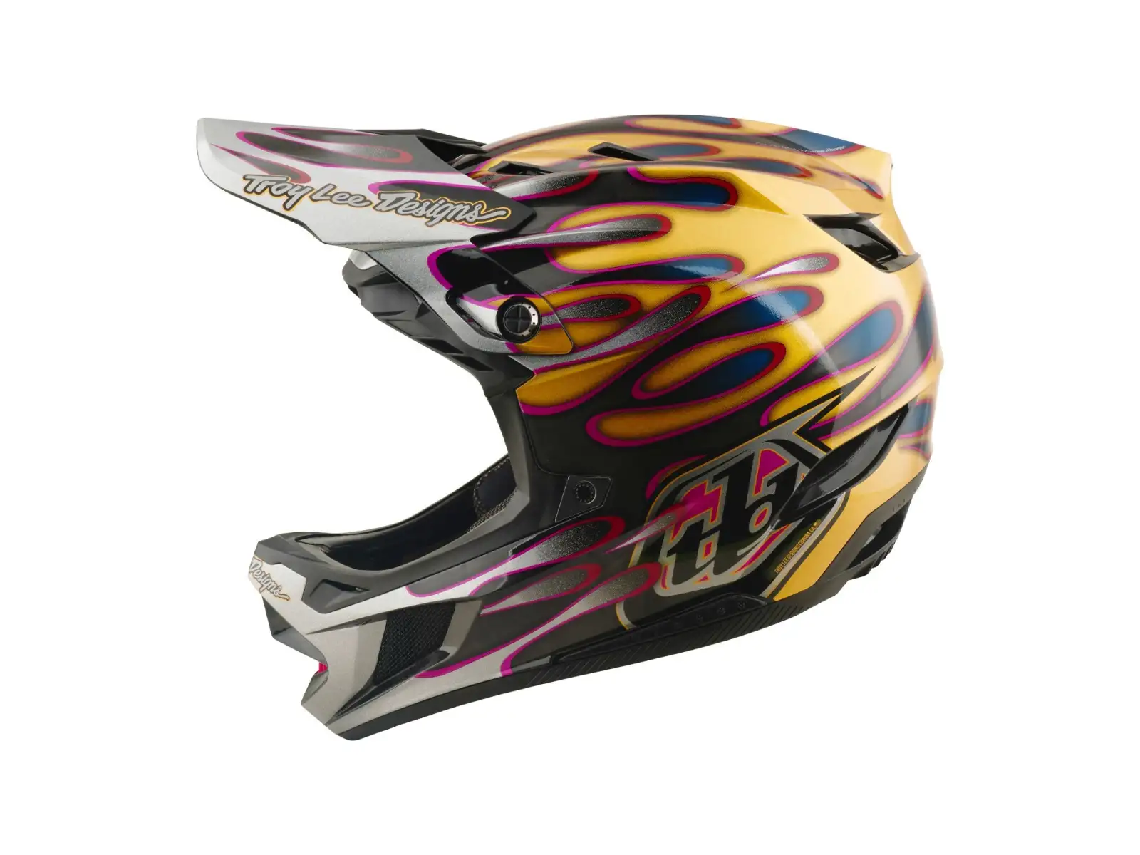 Troy Lee Designs D4 Carbon MIPS helmet Overspray Gold/Black