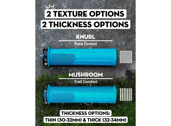 Peaty's Monarch Mushroom Thin grips Turquoise