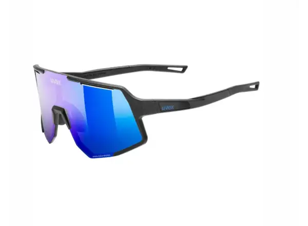 Uvex Sequenze CV cycling glasses Black matt/Mirror Blue