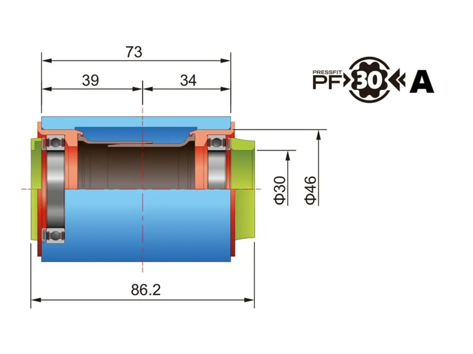 FSA Adapter for Frame BB-30A/PF-30A and Cranks FSA 386EVO