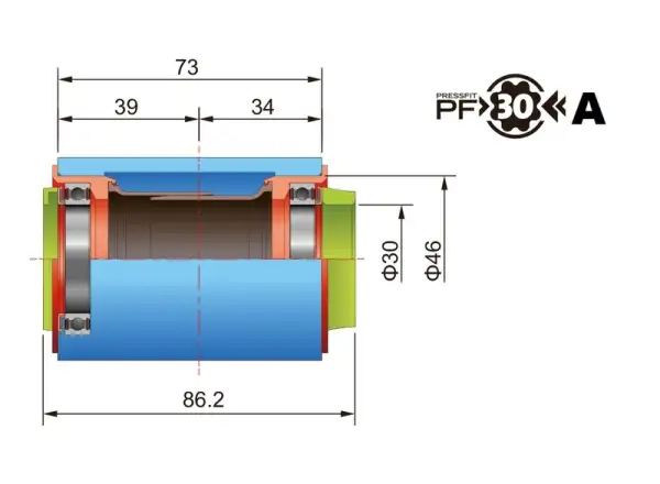 FSA Adapter for Frame BB-30A/PF-30A and Cranks FSA 386EVO