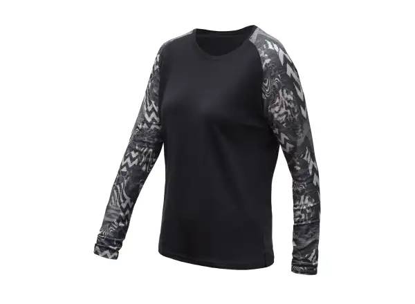 Sensor Merino Blend Impress women's long sleeve shirt black/zebra