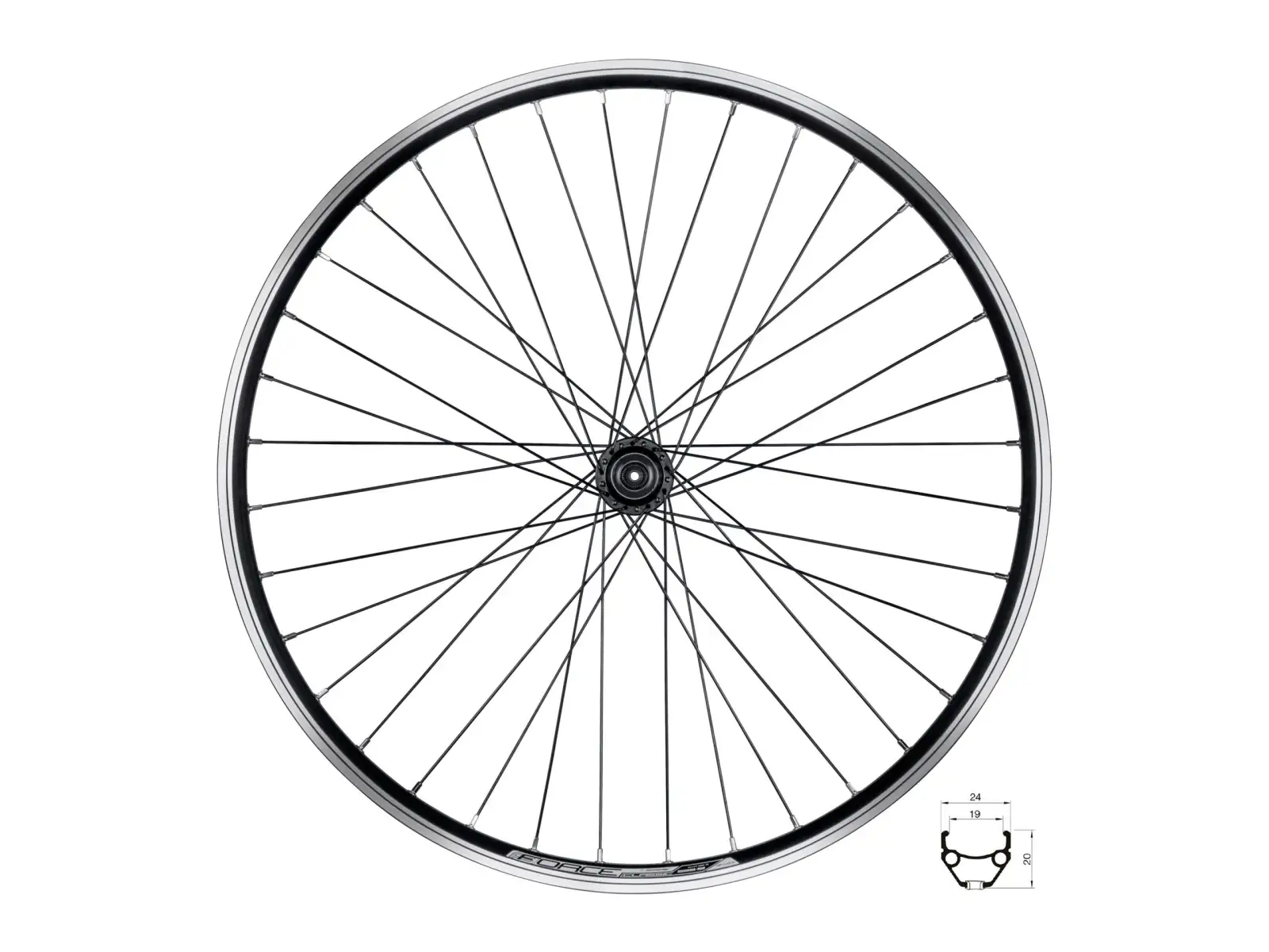 Force Classic 26" V-Brake rear wheel hub Shimano