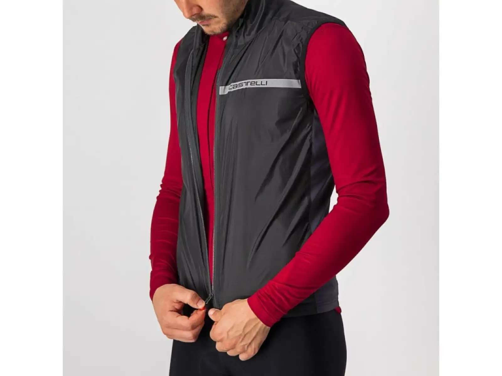 Castelli Squadra Stretch men's vest Light Black/Dark Gray