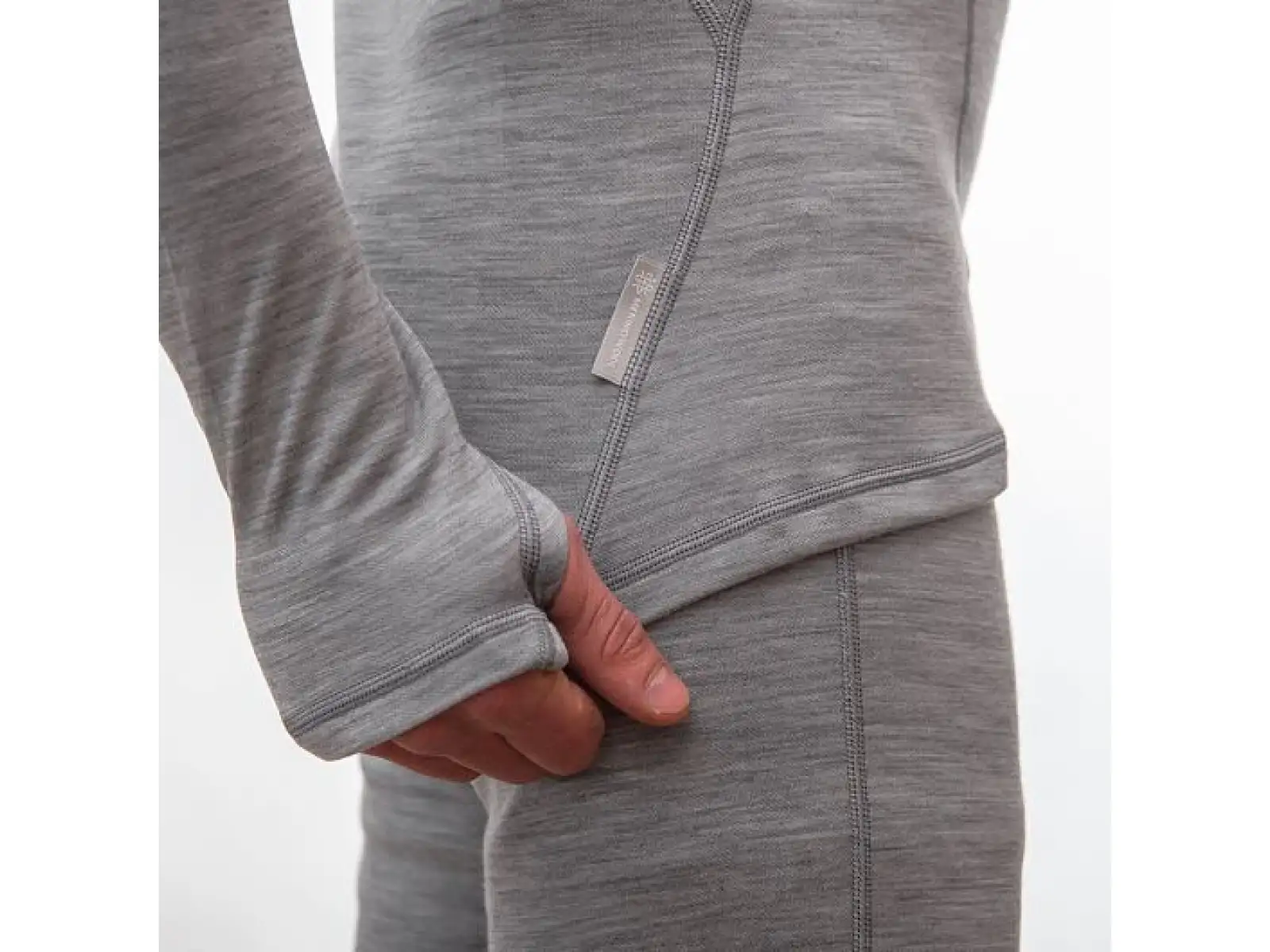 Sensor Merino Bold Neck men's long sleeve shirt Cool Gray