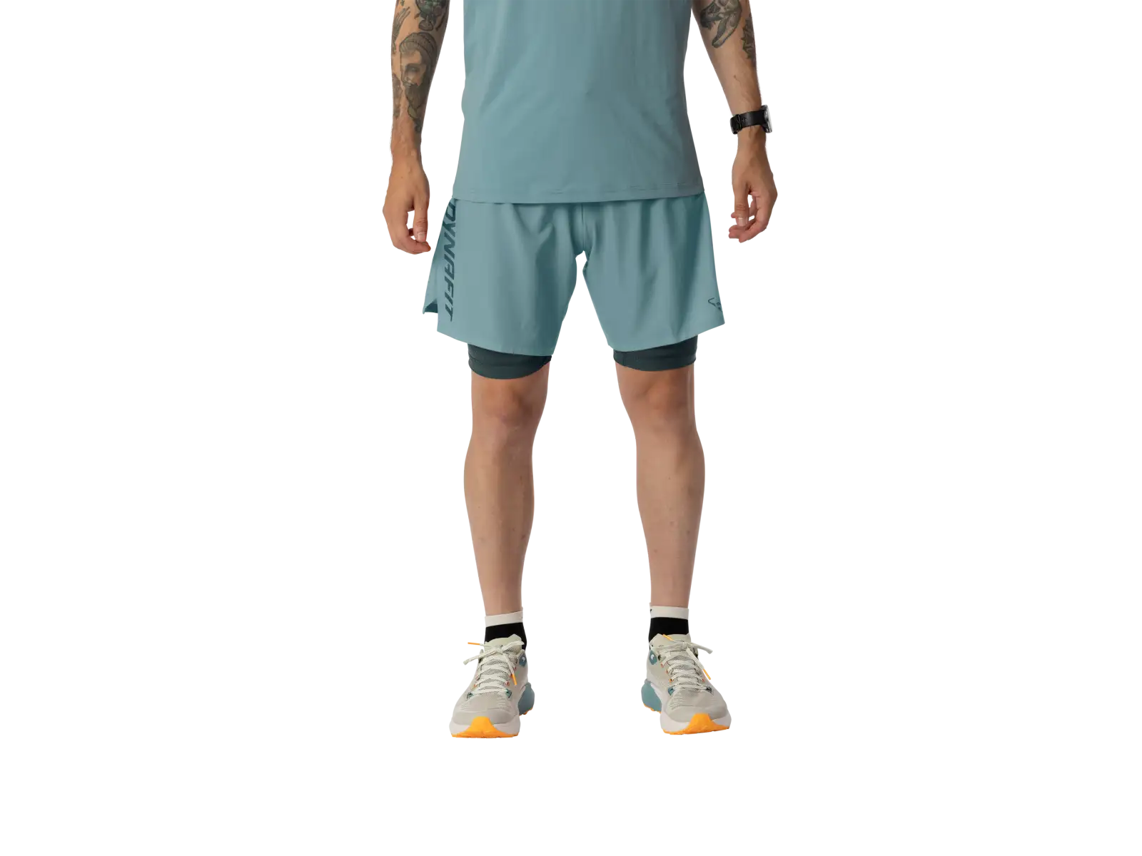 Dynafit Alpine Pro 2in1 men's running shorts Smoke Blue