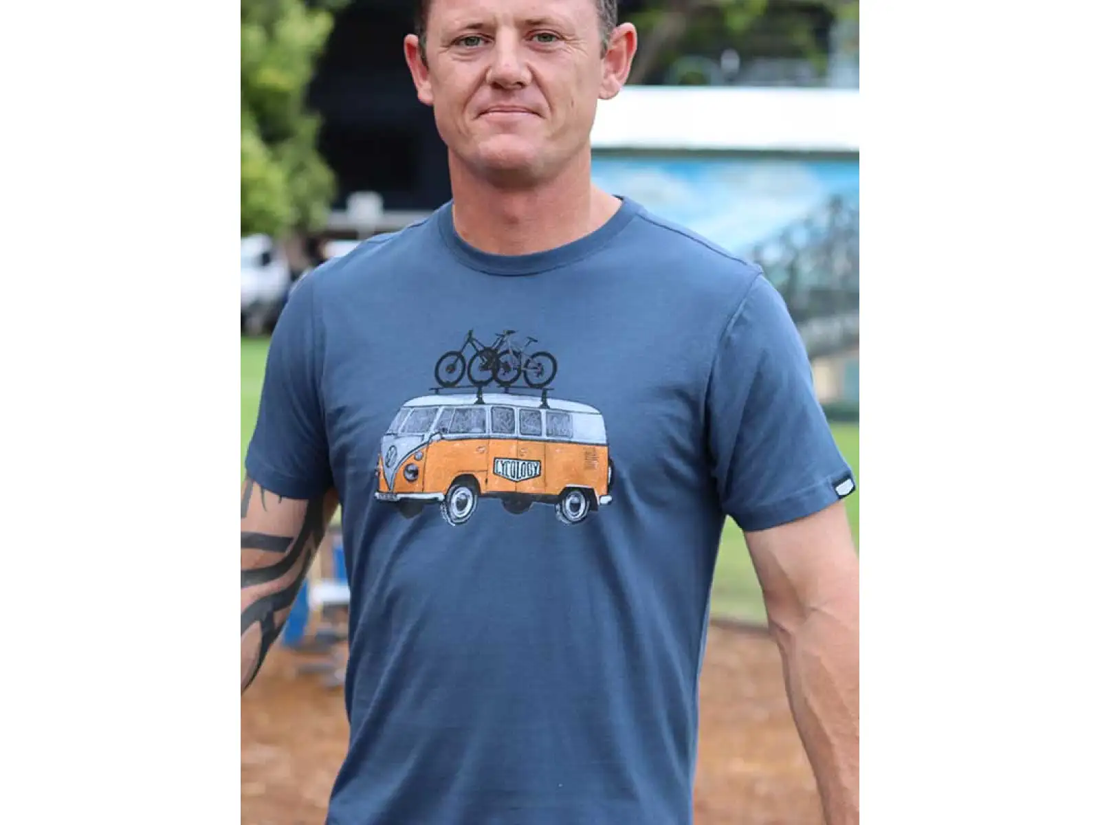 Cycology Road Trip MTB men's short sleeve t-shirt blue size M