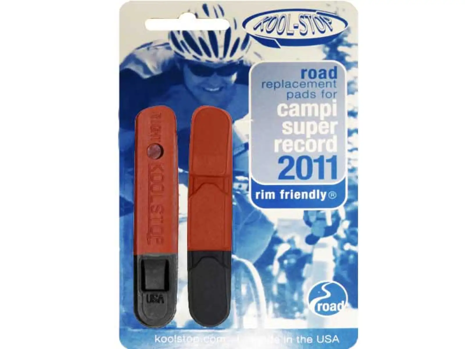 Kool Stop Campa SuperRecord brake pads salmon/black