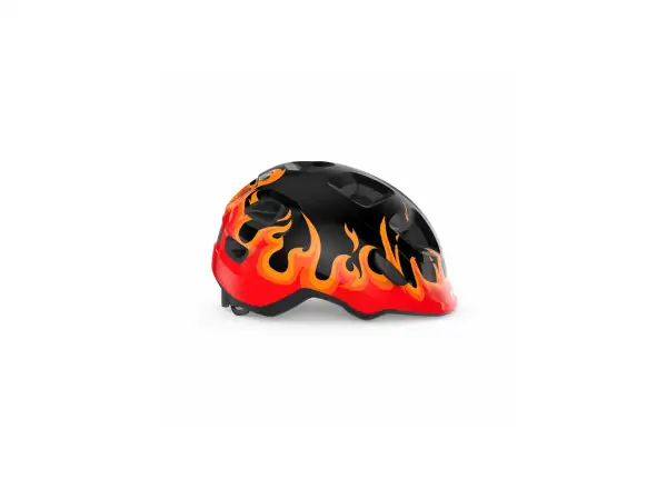 MET Hooray children's helmet black flames