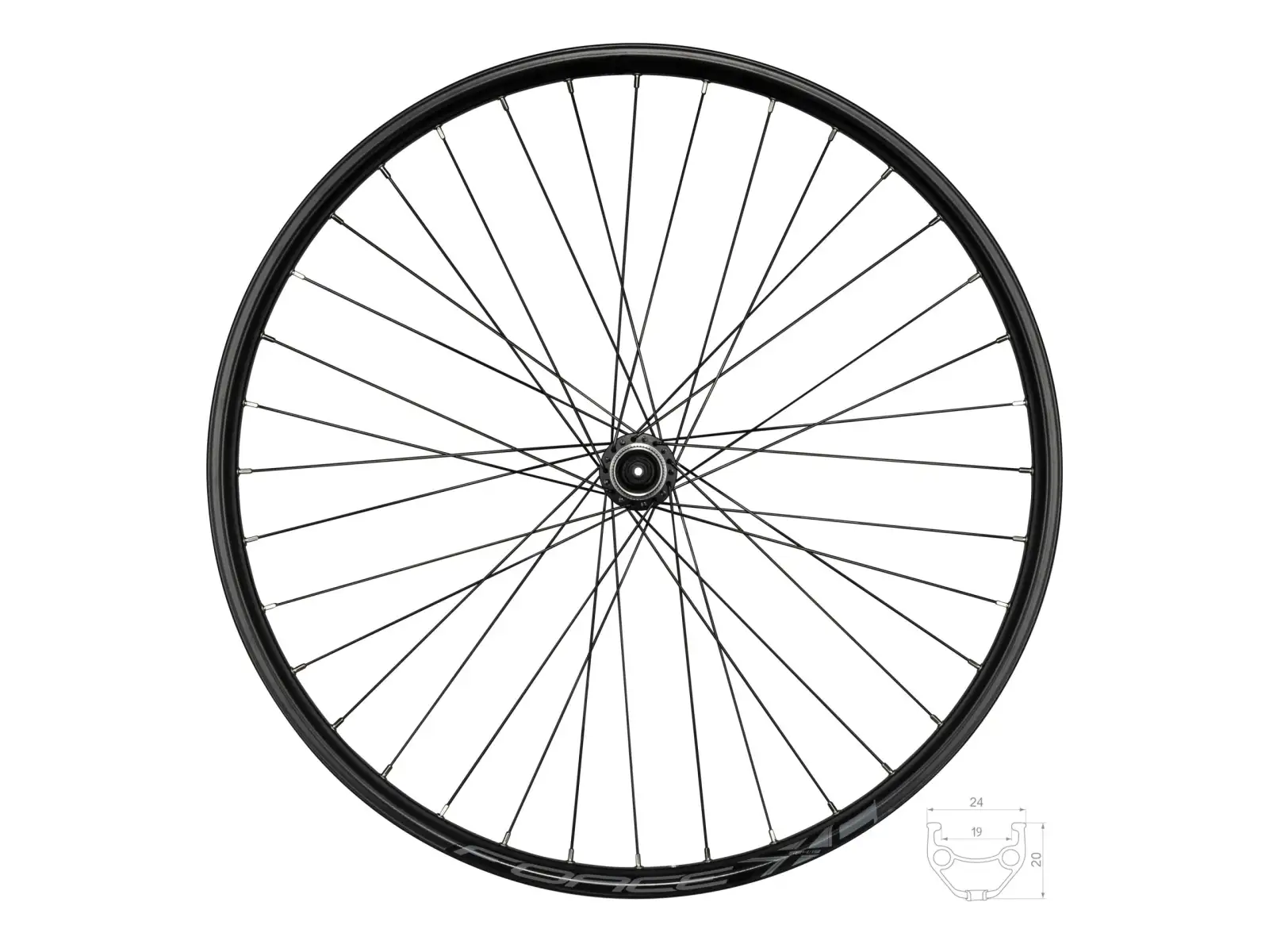 Force XC Disc 27.5 CL rear laced wheel hub Shimano